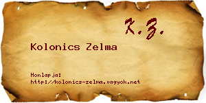 Kolonics Zelma névjegykártya